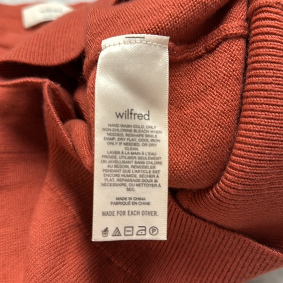 Aritzia | Wilfred Rust Merino Wool Crewneck Puff Sleeve Sweater Size Small - Picture 9 of 10